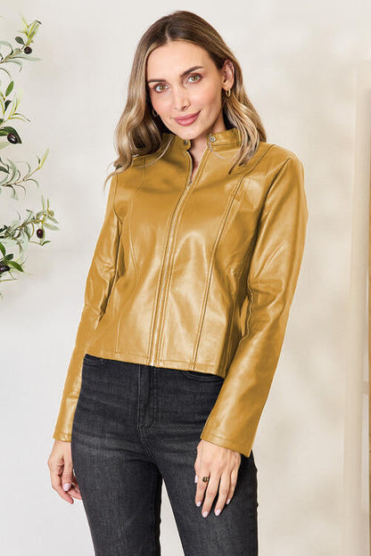 Women Classic Neck Zip-Up Jacket For Everyday Wear  DAME BOHEME