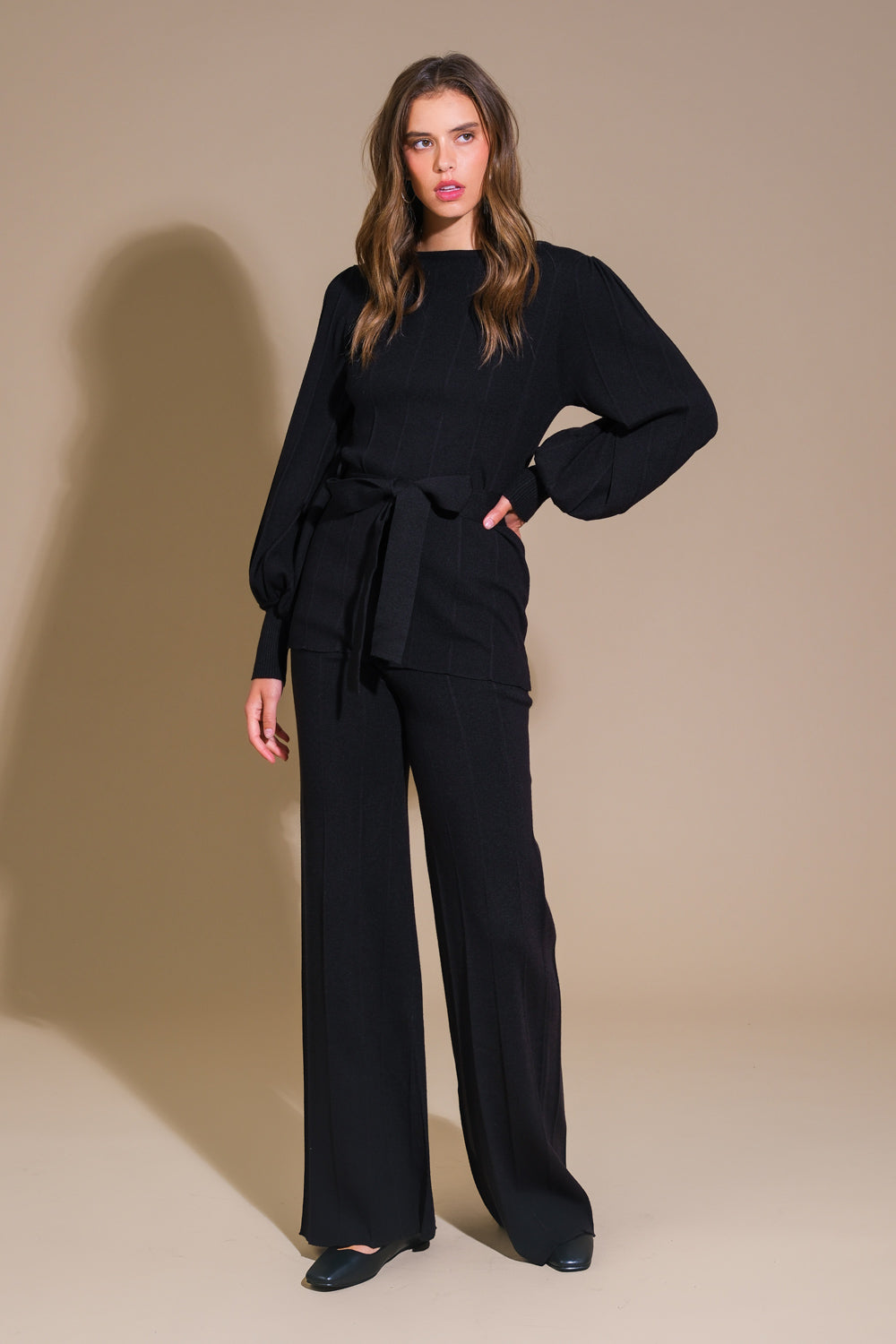 SMILE WHEN YOUR SAD WITH SWEATER TOP AND PANT SET  DAME BOHEME