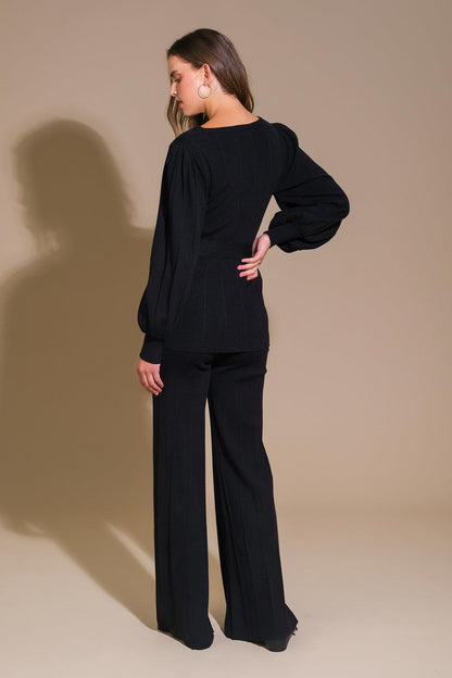 SMILE WHEN YOUR SAD WITH SWEATER TOP AND PANT SET  DAME BOHEME