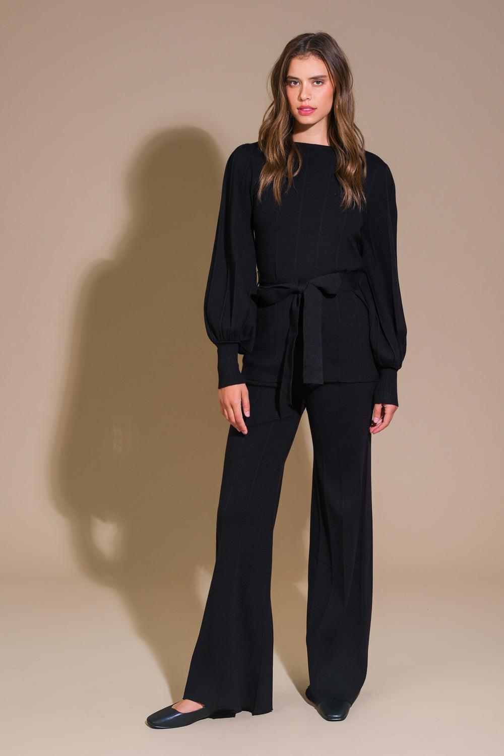SMILE WHEN YOUR SAD WITH SWEATER TOP AND PANT SET  DAME BOHEME