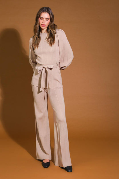 SMILE WHEN YOUR SAD WITH SWEATER TOP AND PANT SET  DAME BOHEME