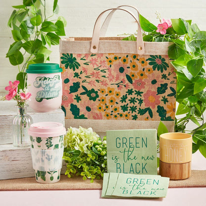 Adopt a Plant Ceramic To Go Mug | Holds 16 oz. | Eco Mug with Silicone Lid and Sleeve  DAME BOHEME