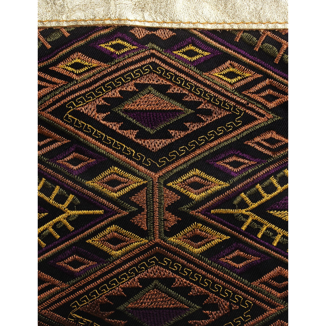 Metallic Leather & Embroidery Wristlet iPad | Tablet Bag - Thailand  DAME BOHEME