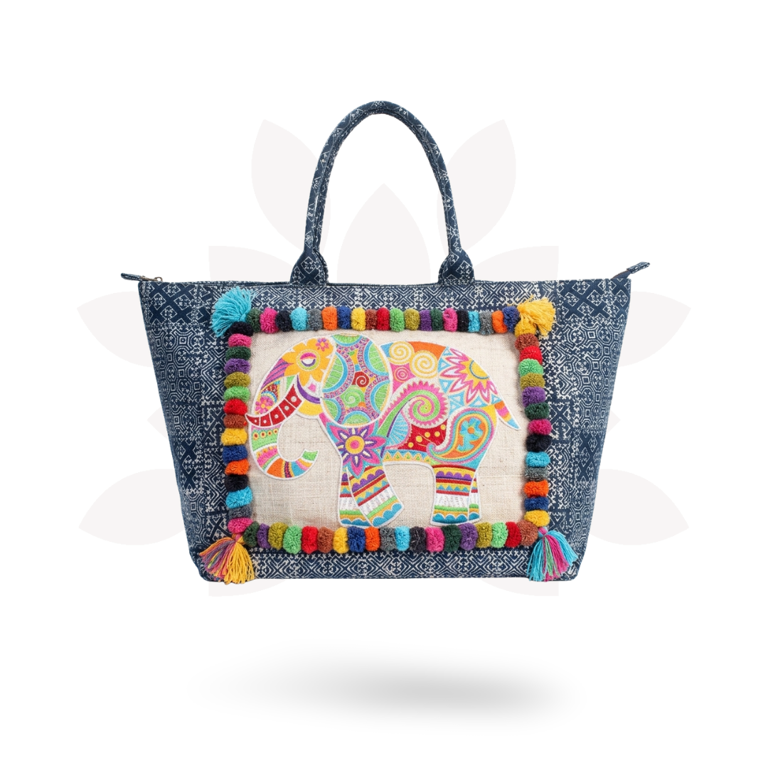 Oasis Batik Elephant Tote Bag - Thailand  DAME BOHEME