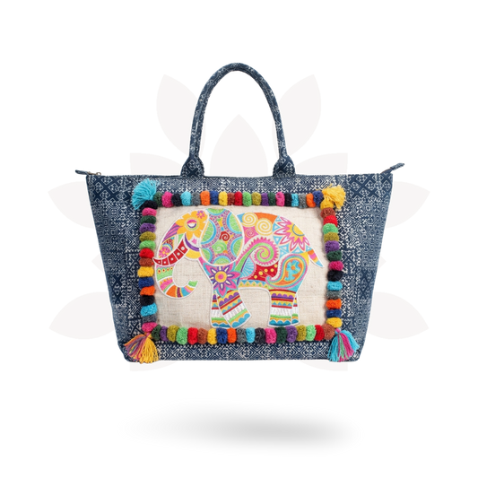 Oasis Batik Elephant Tote Bag - Thailand  DAME BOHEME