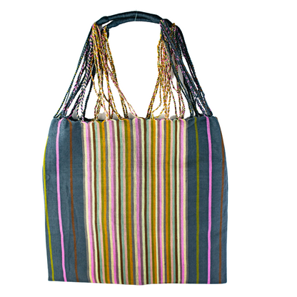 Poppy Woven Striped Tote | Hammock Bag - Mexico  DAME BOHEME