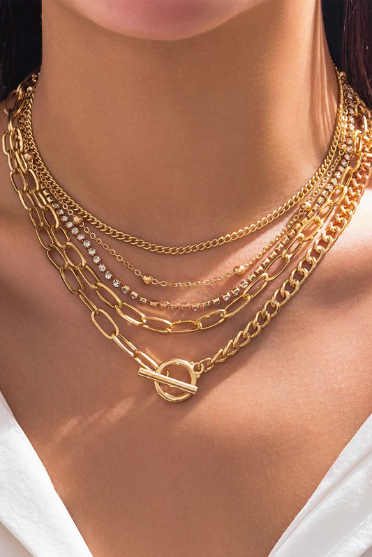 5pcs Layered Chain Collarbone Necklaces Set  DAME BOHEME