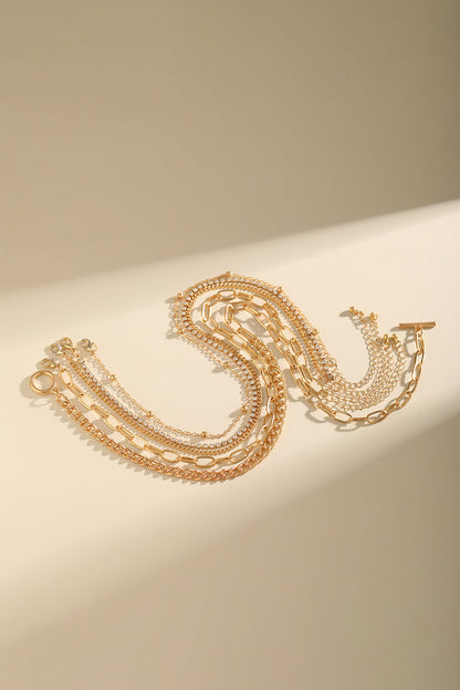 5pcs Layered Chain Collarbone Necklaces Set  DAME BOHEME