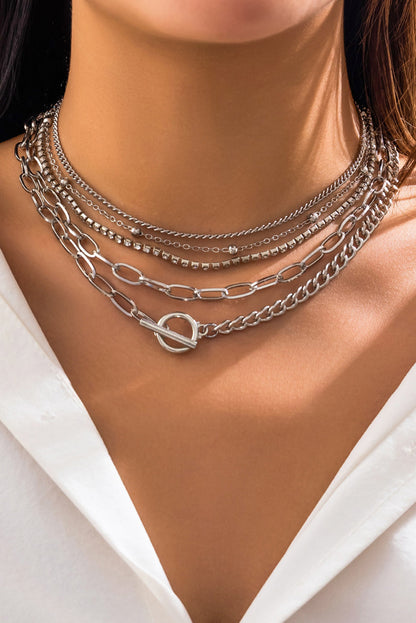 5pcs Layered Chain Collarbone Necklaces Set  DAME BOHEME