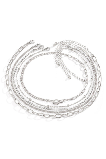 5pcs Layered Chain Collarbone Necklaces Set  DAME BOHEME