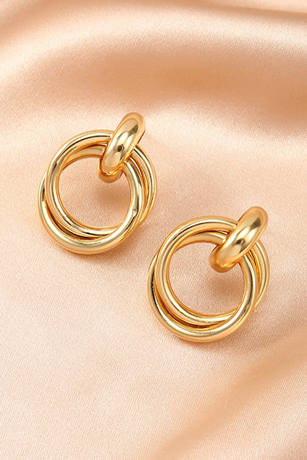 Gold Circles Stud Earrings  DAME BOHEME