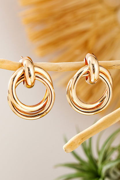 Gold Circles Stud Earrings  DAME BOHEME