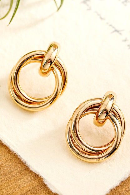 Gold Circles Stud Earrings  DAME BOHEME