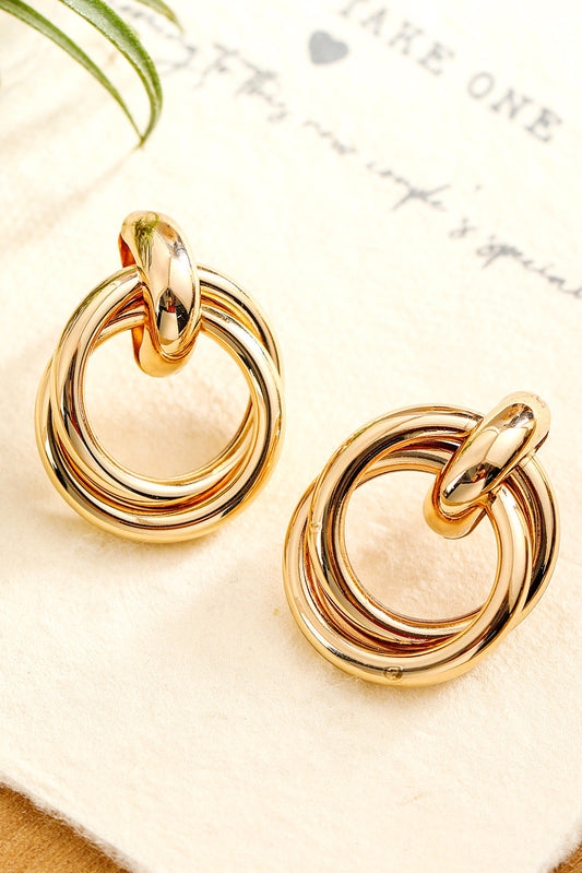 Gold Circles Stud Earrings  DAME BOHEME