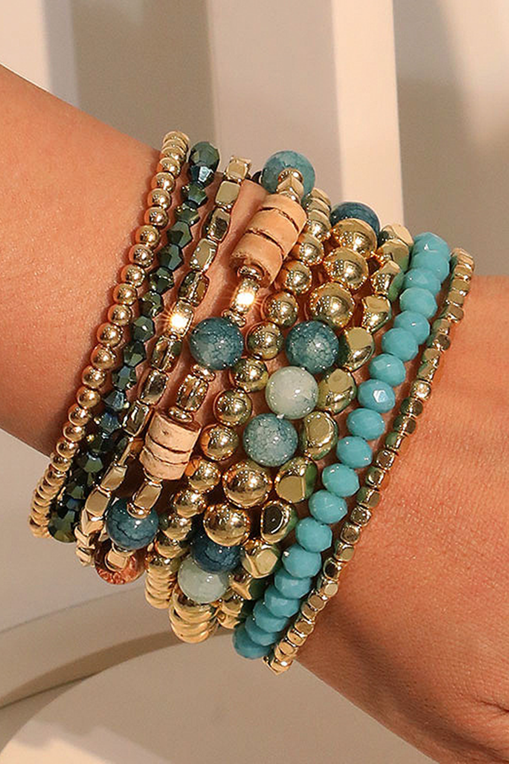 Boho Beaded Multi Layer Elastic Bracelet Set  DAME BOHEME