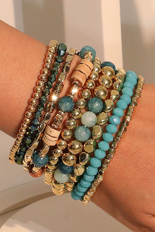 Boho Beaded Multi Layer Elastic Bracelet Set  DAME BOHEME