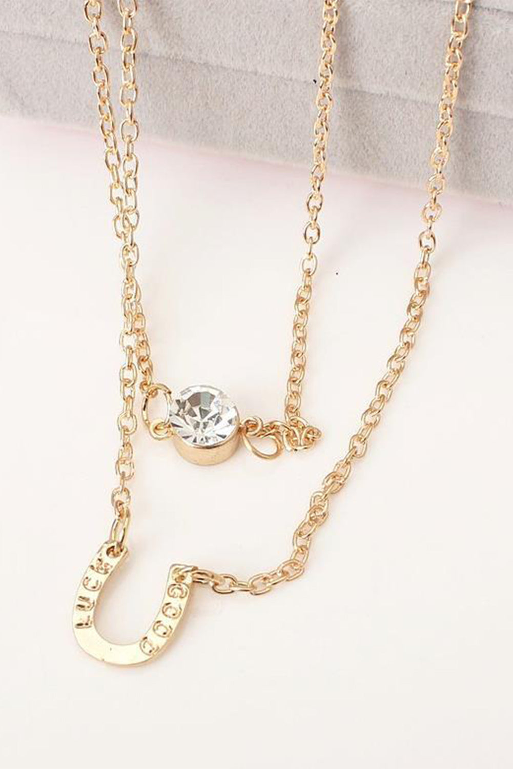 Gold Horseshoe Layered Chopped Necklace  DAME BOHEME