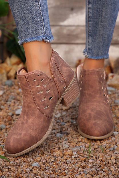 Quinn Cut Out Suede Ankle Boots  DAME BOHEME