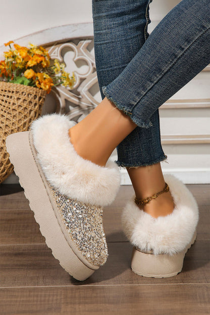 Lucia Sequin Thick Sole Snow Boots  DAME BOHEME