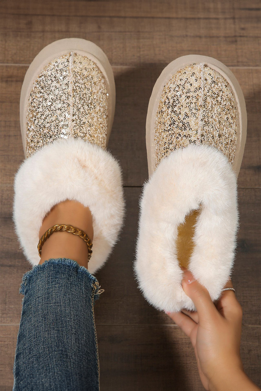 Lucia Sequin Thick Sole Snow Boots  DAME BOHEME