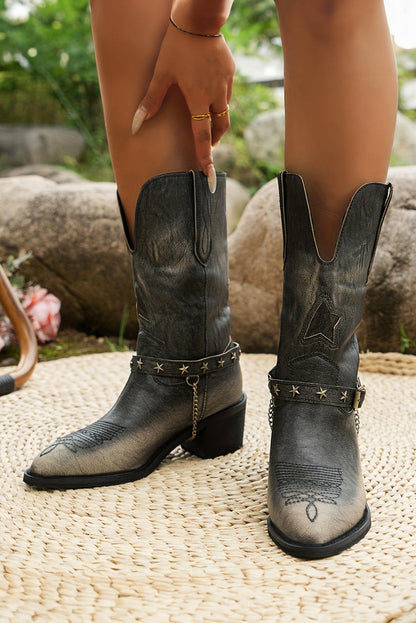 Western Distressed Boots  DAME BOHEME