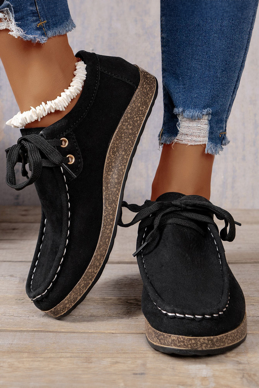 Sutton Thick Sole Lace-up Casual Shoes  DAME BOHEME