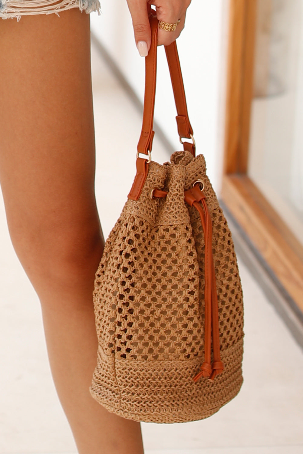 Noah Woven Bucket Bag  DAME BOHEME