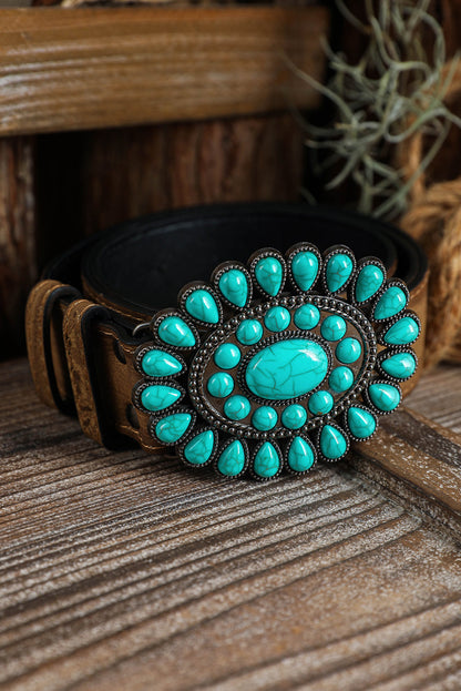 Western Turquoise Decor Retro Wide Belt  DAME BOHEME