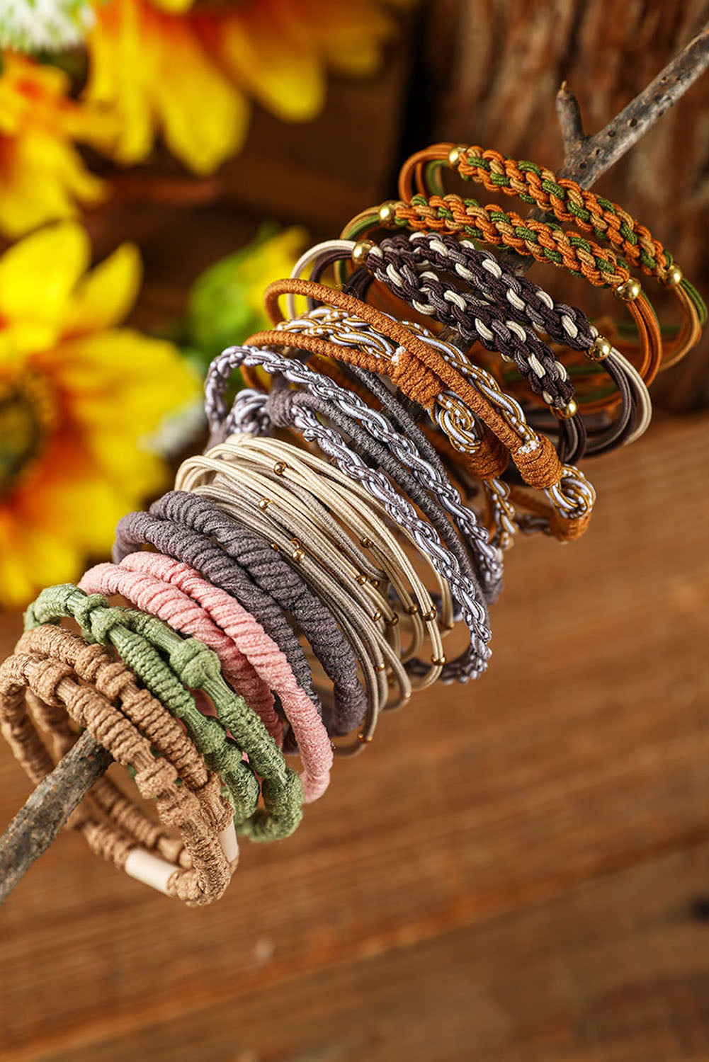 10pcs Boho Knotted Hair Ties  DAME BOHEME