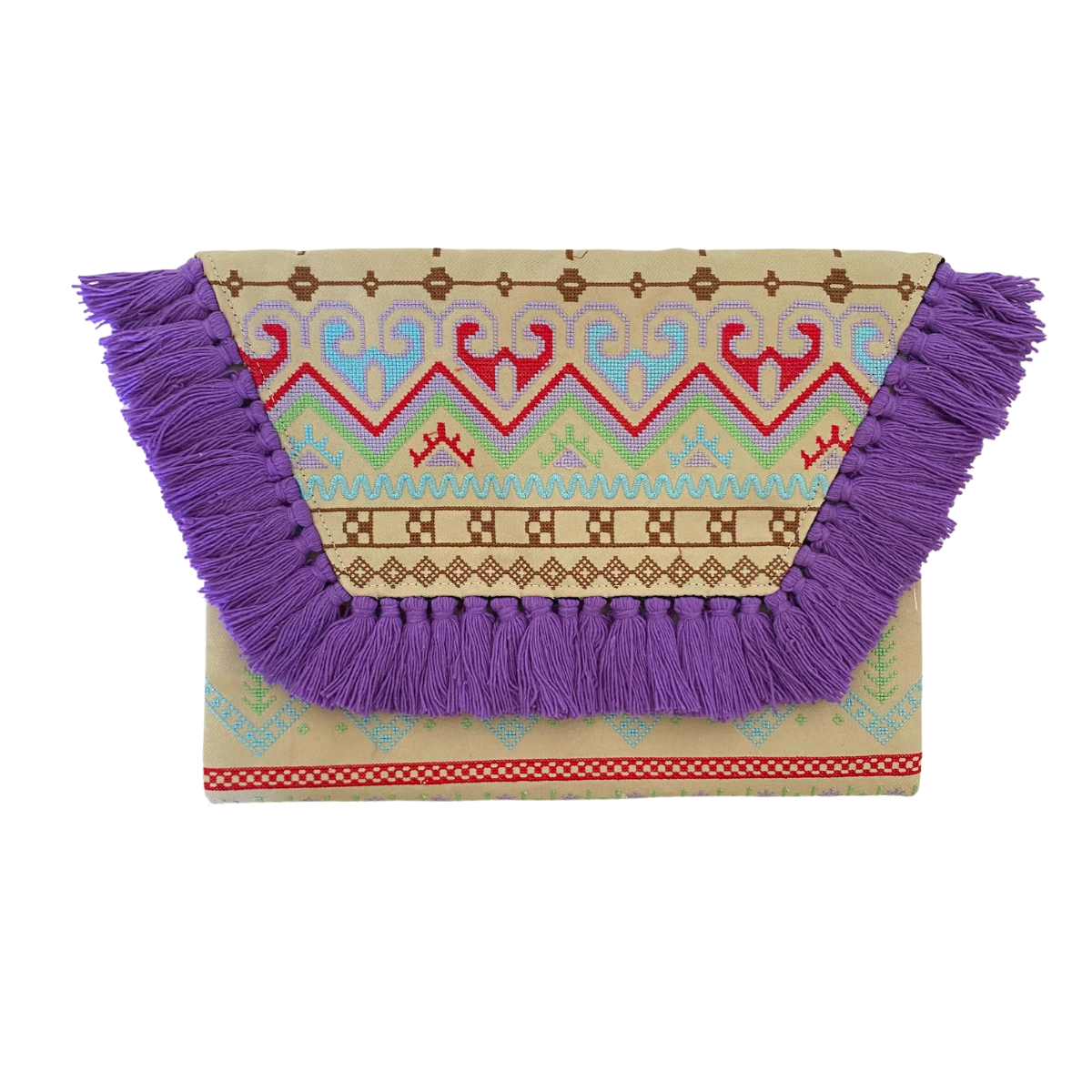 Embroidered Multi Tassel Envelope Clutch Bag - Thailand  DAME BOHEME
