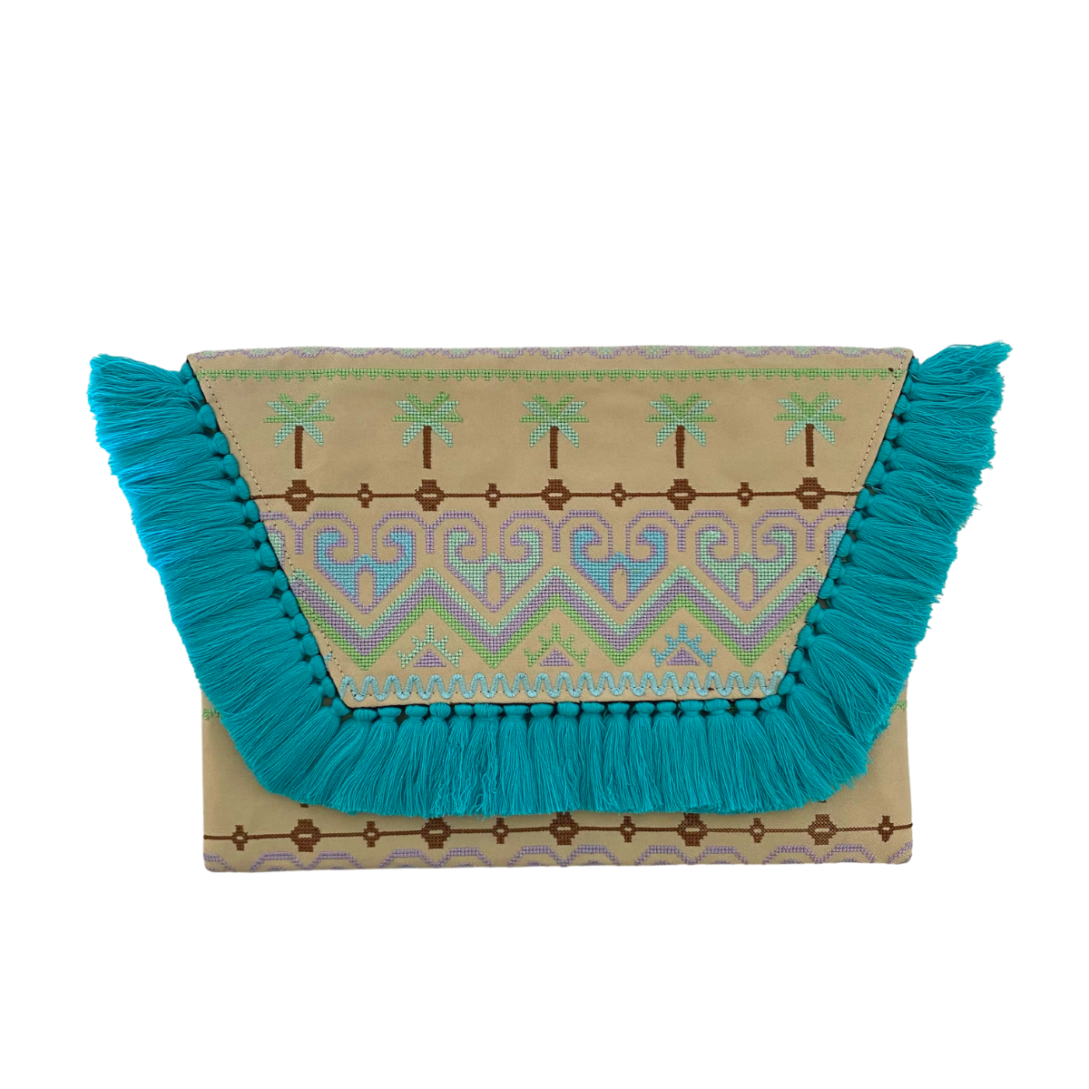 Embroidered Multi Tassel Envelope Clutch Bag - Thailand  DAME BOHEME