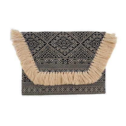 Embroidered Multi Tassel Envelope Clutch Bag - Thailand  DAME BOHEME