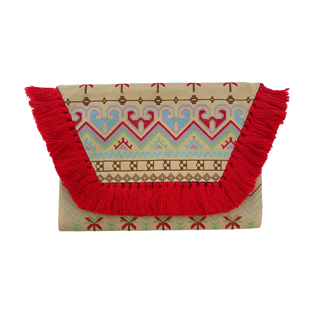 Embroidered Multi Tassel Envelope Clutch Bag - Thailand  DAME BOHEME