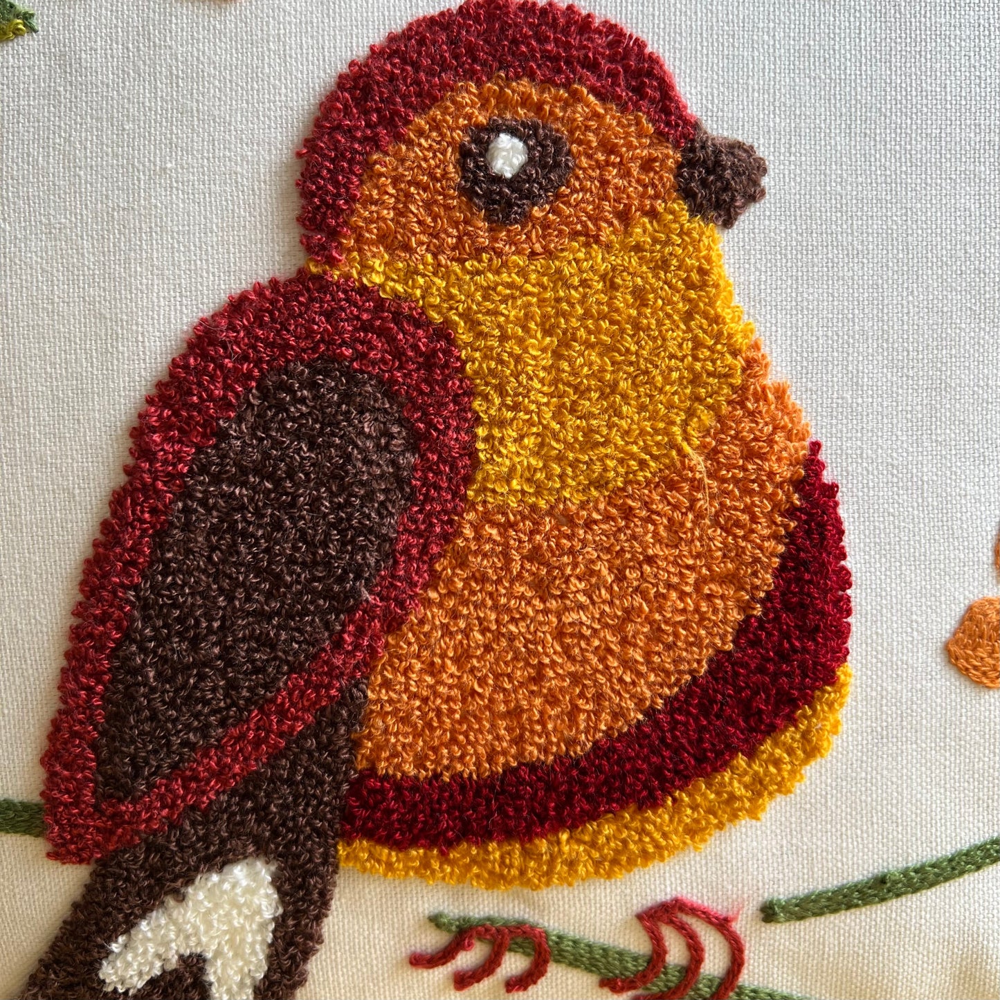 Bird and Bloom Embroidered Pillow Cover  DAME BOHEME