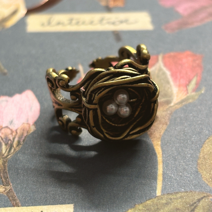 Bird's Nest Ring in Old Gold | Vintage | Adjustable Size  DAME BOHEME