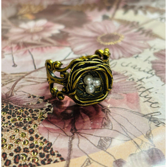 Bird's Nest Ring in Old Gold | Vintage | Adjustable Size  DAME BOHEME