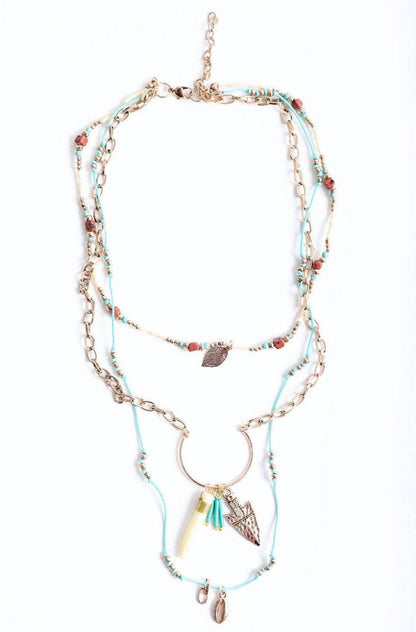 Bohemian Chic Faux Tusk & Horn Necklace 🐘 | Rustic Gold Faux Animal Inspired  DAME BOHEME
