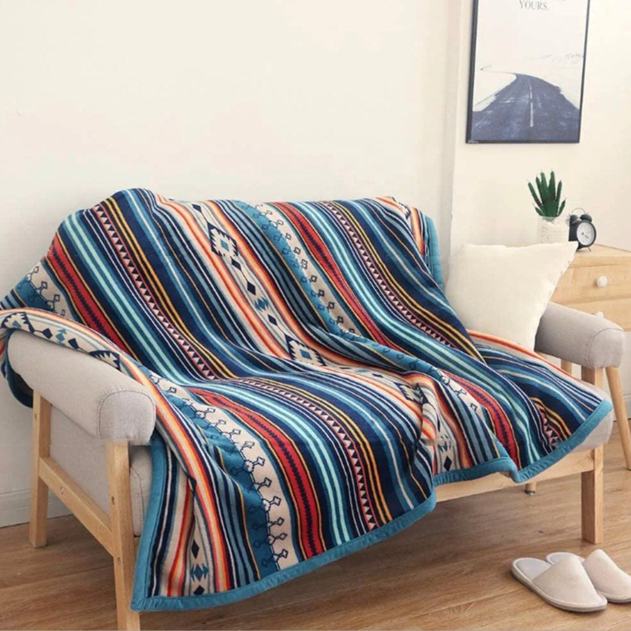 Bohemian Sherpa Throw Blanket  DAME BOHEME