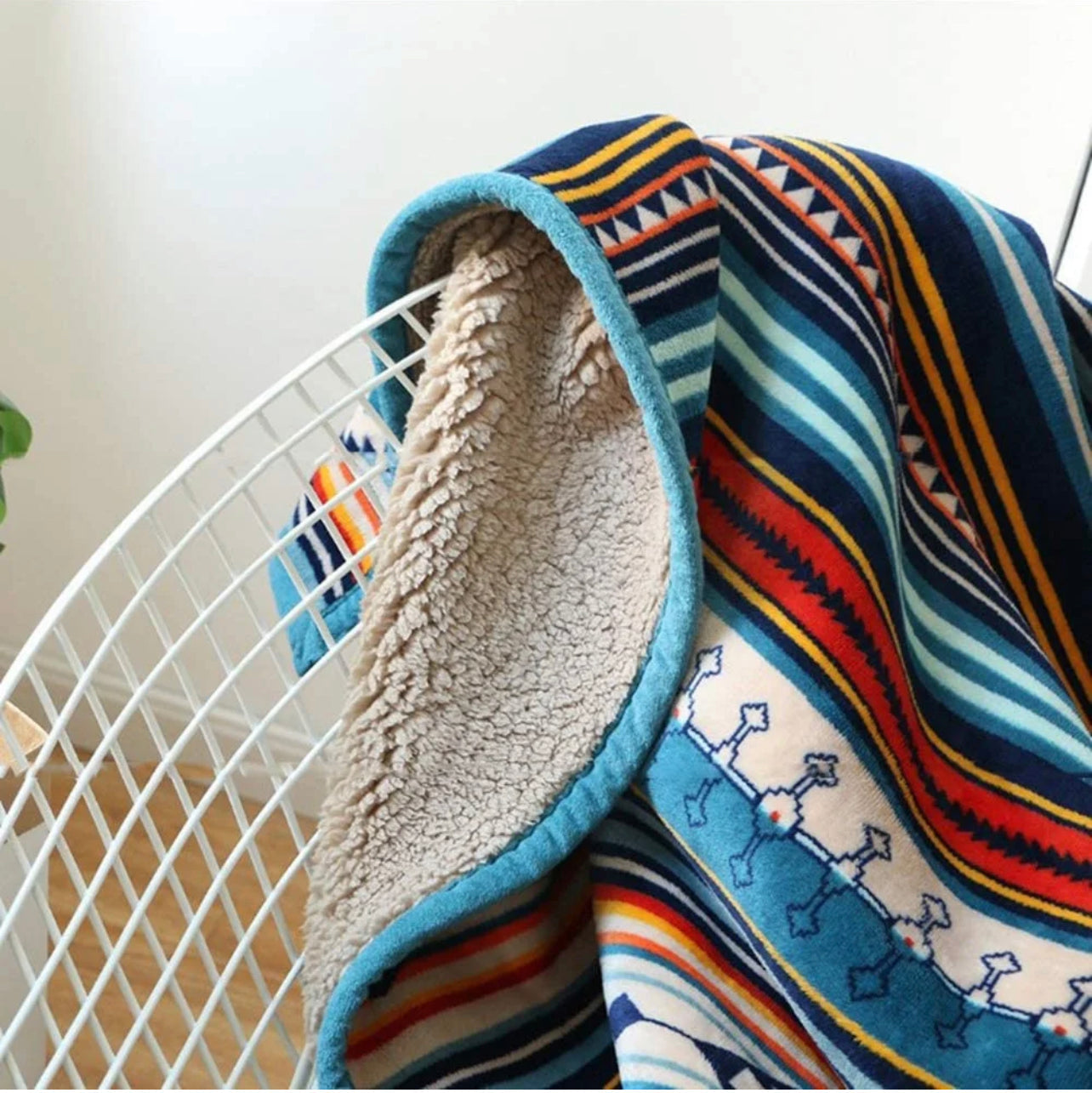 Bohemian Sherpa Throw Blanket  DAME BOHEME