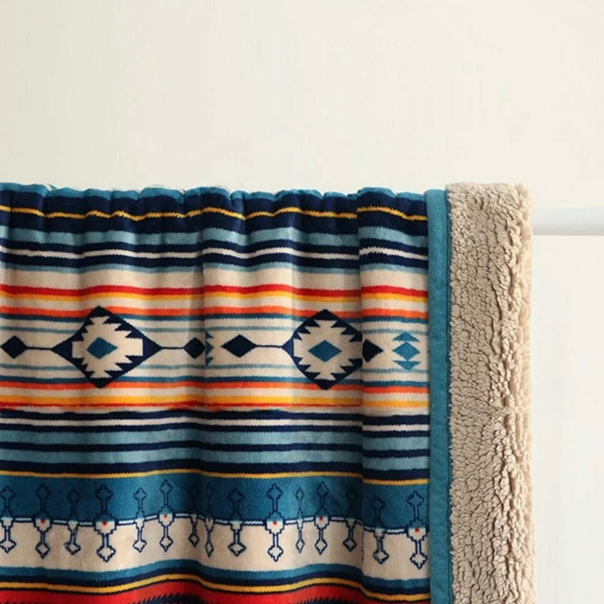 Bohemian Sherpa Throw Blanket  DAME BOHEME