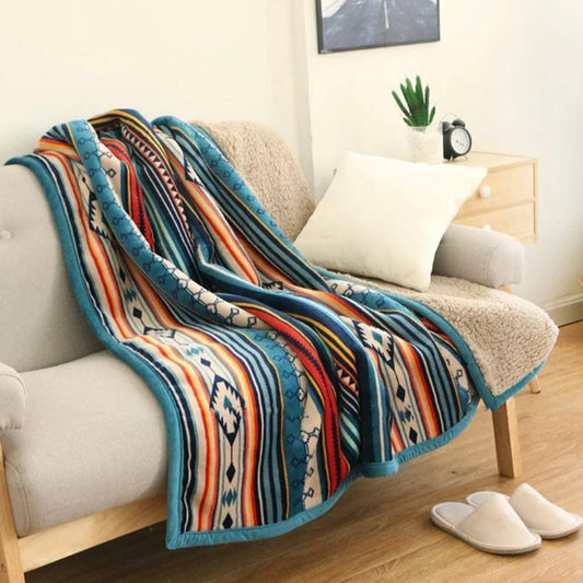 Bohemian Sherpa Throw Blanket  DAME BOHEME