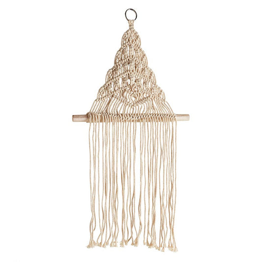 Bohemian Style Triangle Decor | Macrame Decorative Wall Hanging | 25" x 13.75"  DAME BOHEME