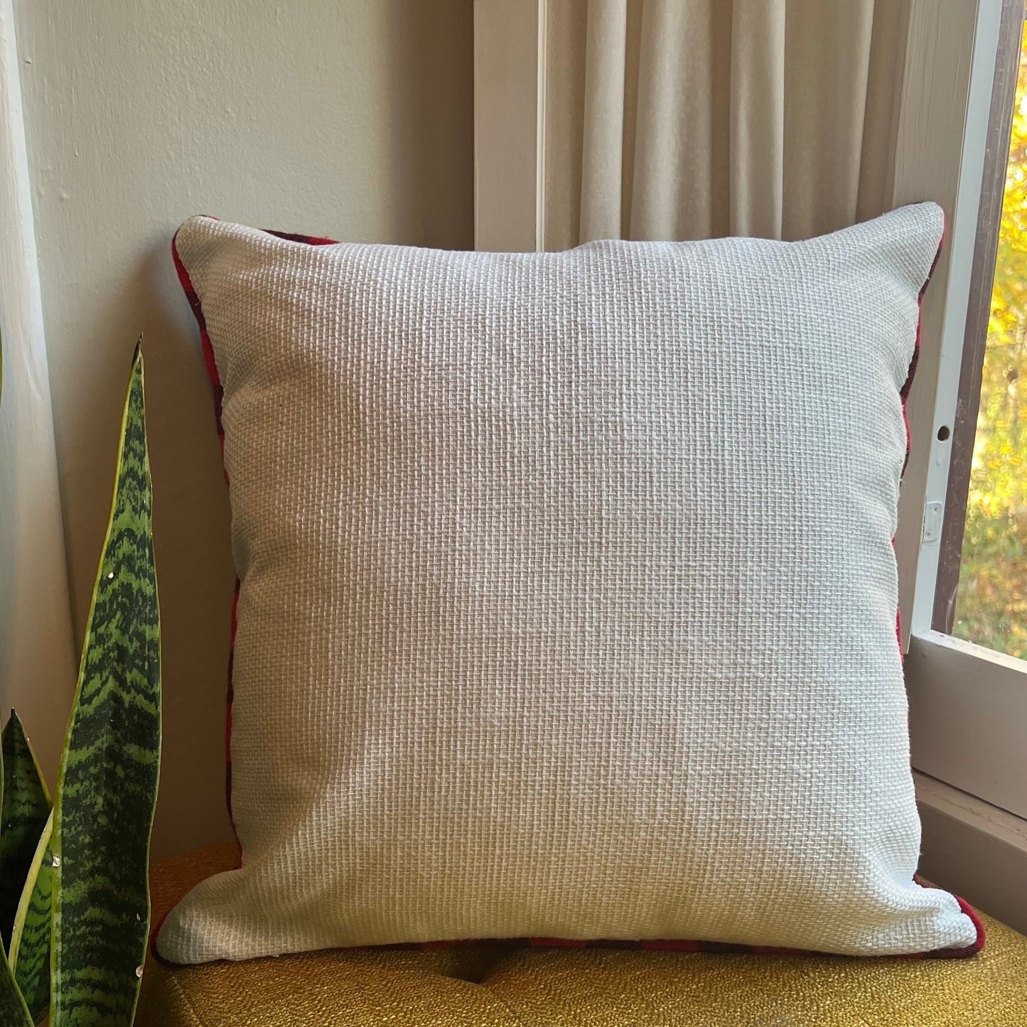 Buffalo Plaid Merry Christmas Embroidered Pillow Cover  DAME BOHEME