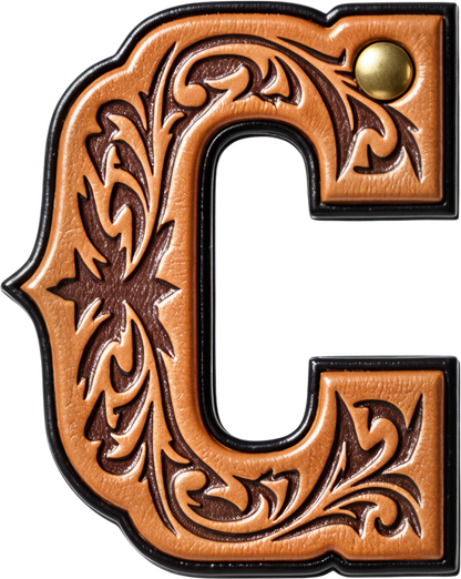 Monogrammed Initial Western Leather Look Saddle Longhorn Cowboy Cowgirl Kitchen Dish Towels Made in America  DAME BOHEME