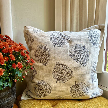 Chenille Charcoal Pumpkin Pillow Cover  DAME BOHEME