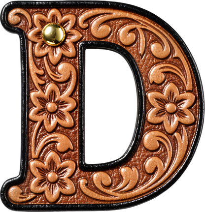 Monogrammed Initial Western Leather Look Saddle Longhorn Cowboy Cowgirl Kitchen Dish Towels Made in America  DAME BOHEME