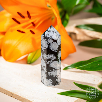 Spiritual Bodyguard - Snowflake Obsidian Point  DAME BOHEME