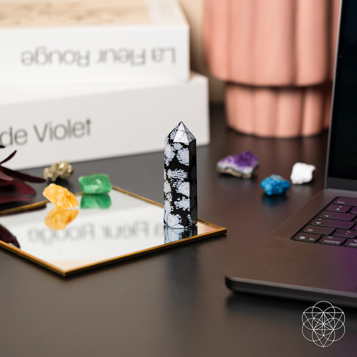 Spiritual Bodyguard - Snowflake Obsidian Point  DAME BOHEME