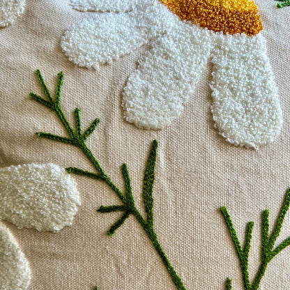 Daisy Embroidered Throw Pillow Cover  DAME BOHEME