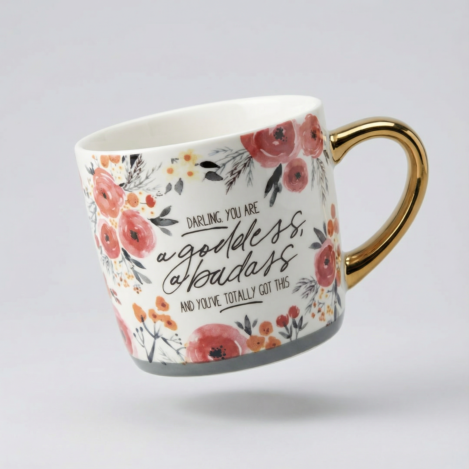 Darling You Are a Goddess Gold Handle Ceramic Mug  DAME BOHEME